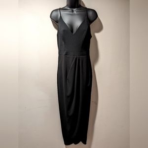 Black bhldn cocktail dress wedding guest size 4